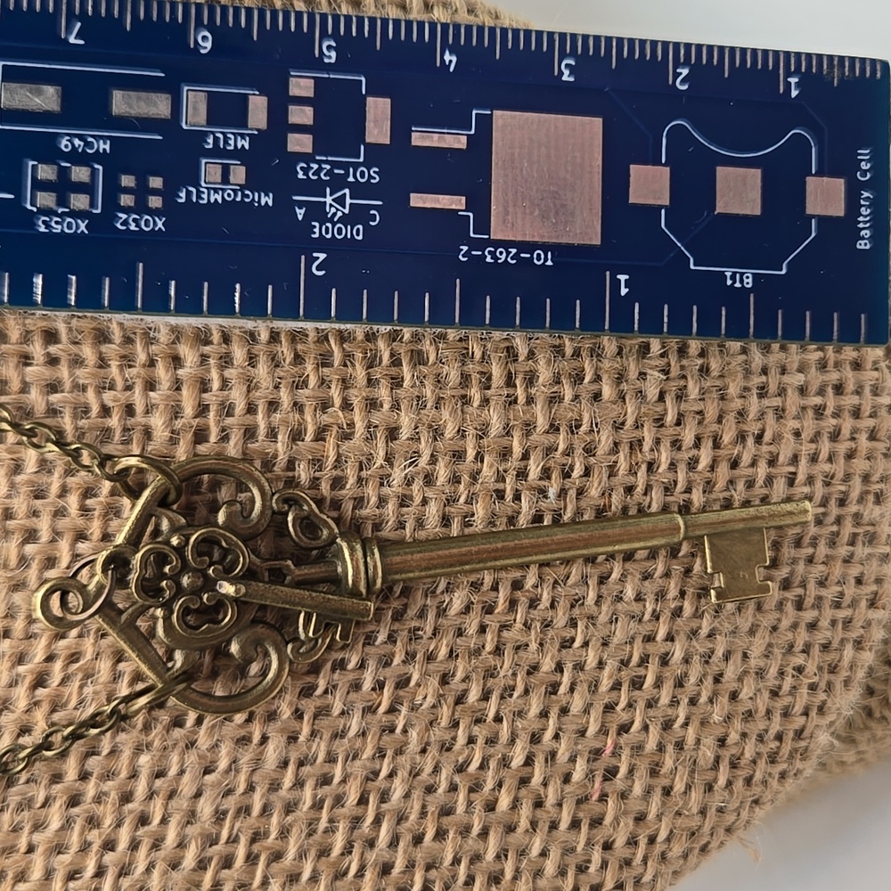 Hand Crafted Brass Key Pendant Necklace #28 NWOT